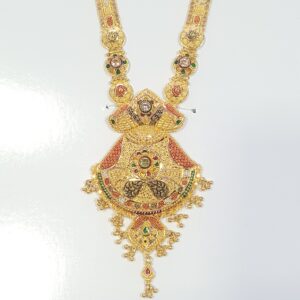 22.k gold Kalkatti design long necklace set