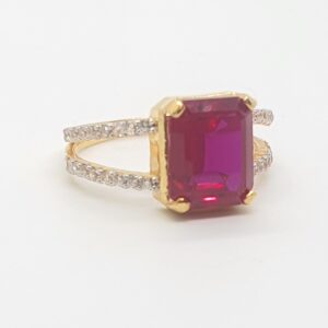 22.k Gold Red Stone Rings