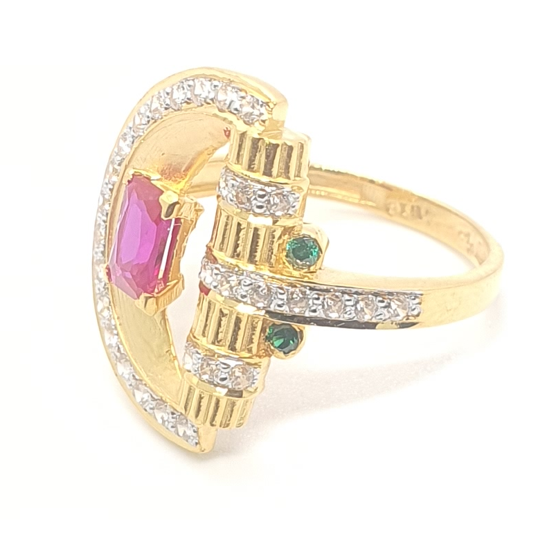 91.6 Gold Fancy Diamond Rings - Image 2