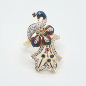 Gold 22.k Peacock Design Ladies Ring