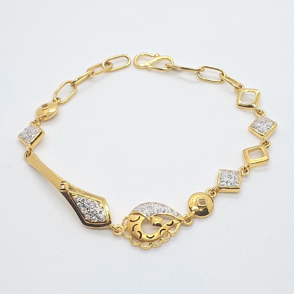Gold 22.k Daimand Ladies Fancy Bracelet - Image 2