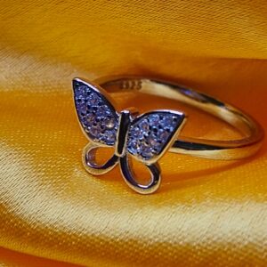 Silver 92.5 Butterfly Ladies Fancy Ring