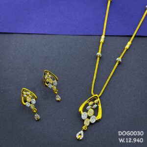 22.k Gold Fancy Diamond Pendant Chain