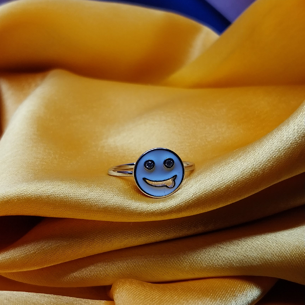 Silver 92.5 Emoji Design ladies ring
