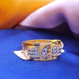 91.6 Gold Ganpati Design Gents Ring