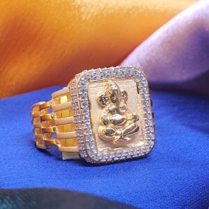 22.k Gold Ganpati Design Fancy Gents Ring