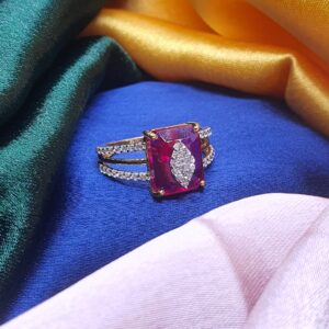22.k Gold Red Stone Ring
