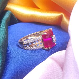 Gold 22.k Red Stone Ladies Ring