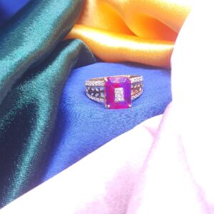 Gold 22.k Red Stone Ladies Ring