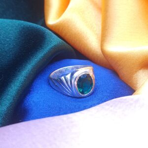 Silver Emerald Stone Ring