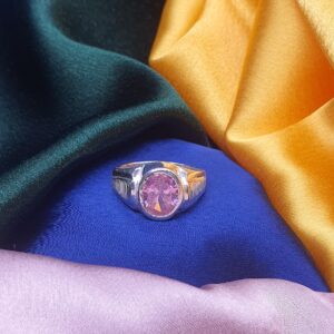 Silver Fancy Ladies Pink Stone