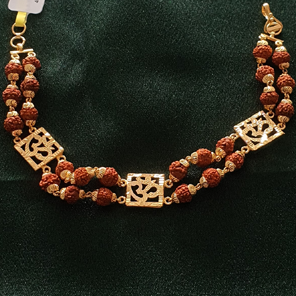 22.k Gold Om Design Rudraksh Gents Lucky - Image 2