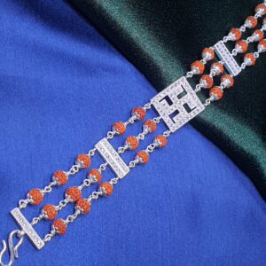 Silver Rudraksh Diamond Rakhdi
