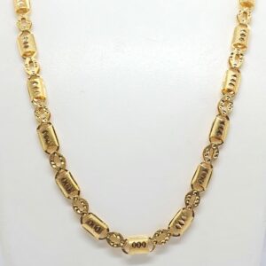 Gold 22.k Lotus Design Gents Chain