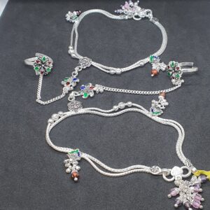 Silver Fancy Pag Pan Payal