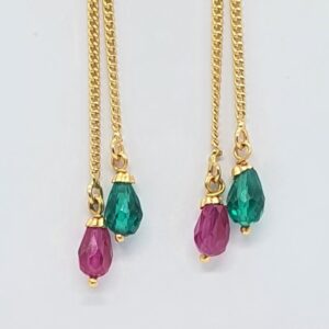 Gold 91.6 Red And Green Diamonds Fancy Latkan