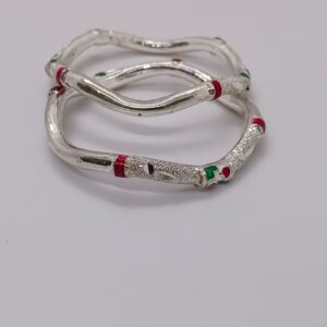 Silver Zik Zek Design Bachha Kadli