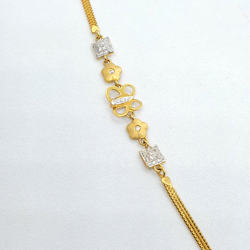 Gold 91.6 Butterfly Design Ladies Bracelet - Image 2