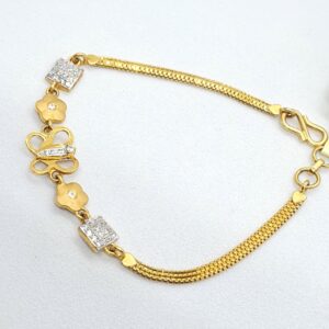 Gold 91.6 Butterfly Design Ladies Bracelet