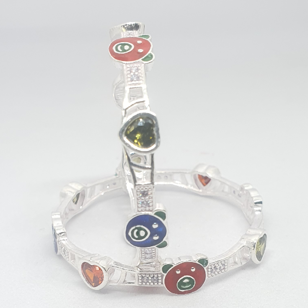 Silver Teddy Bear Design Fancy Baccha Kadli - Image 2