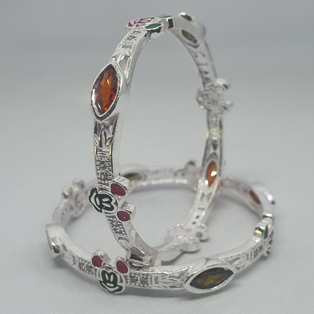 Silver Diamond Fancy Baccha Kadli - Image 2