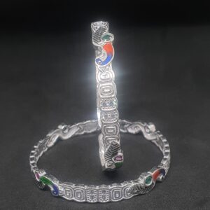 Silver Peacock Design Baccha Fancy Kadli