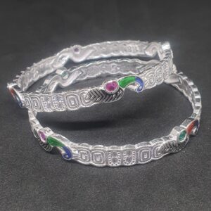 Silver Peacock Design Baccha Fancy Kadli