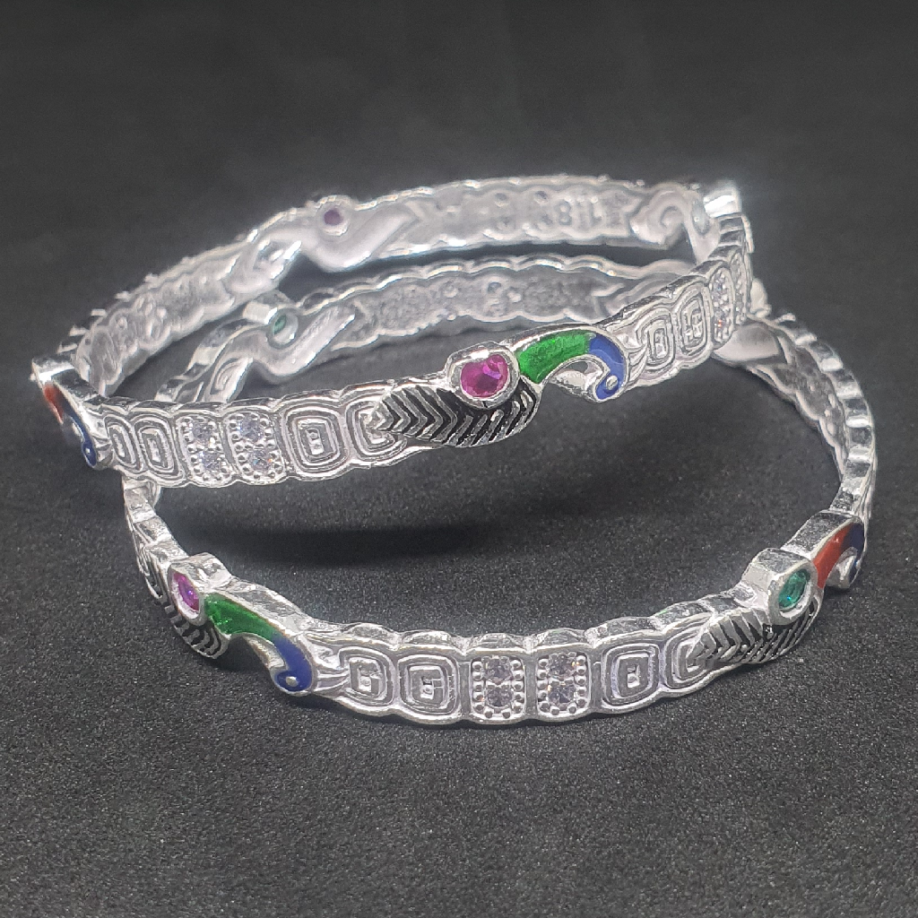 Silver Peacock Design Baccha Fancy Kadli
