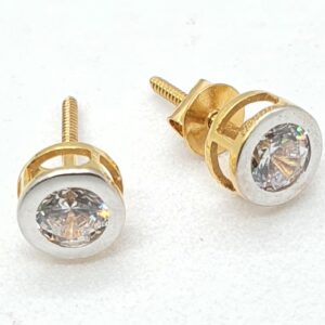 Gold 22.k White Stone Earrings