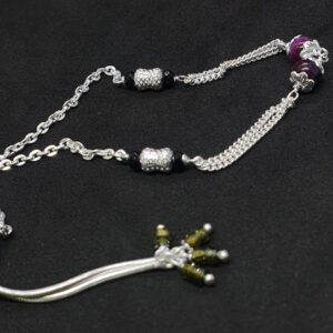 Silver Moti Anklets