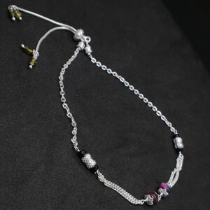Silver Moti Anklets