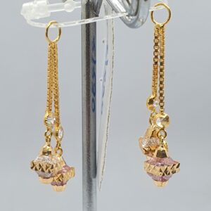 Gold 18.k white and pink diamond latkan ser