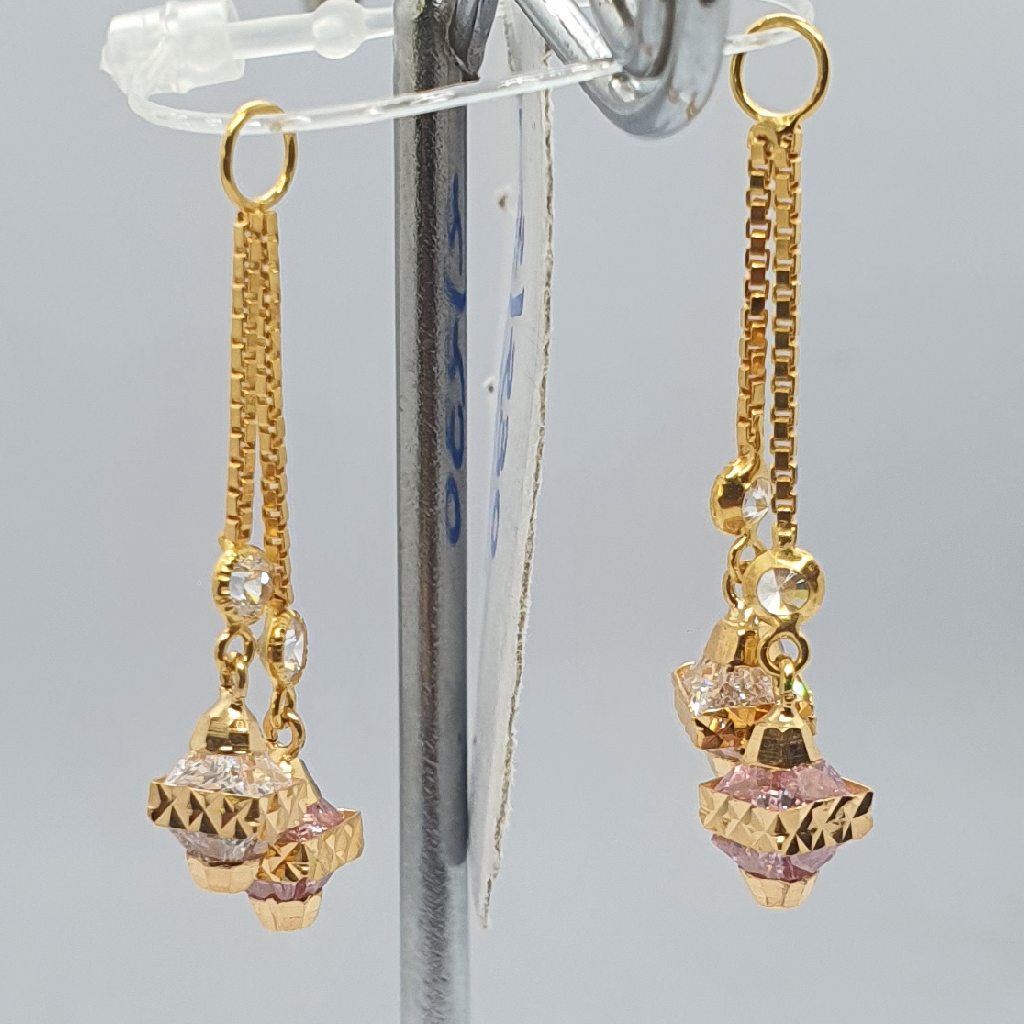 Gold 18.k white and pink diamond latkan ser - Image 2