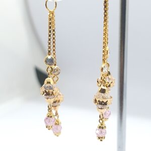 Gold 18.k White And Pink Diamond Latkan Ser