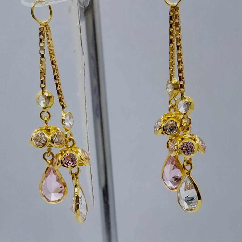 Gold 18k Pink And White Diamond Latkan Ser - Image 2