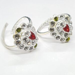 Silver Diamond Fancy Toe Rings