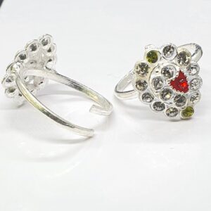 Silver Diamond Fancy Toe Rings