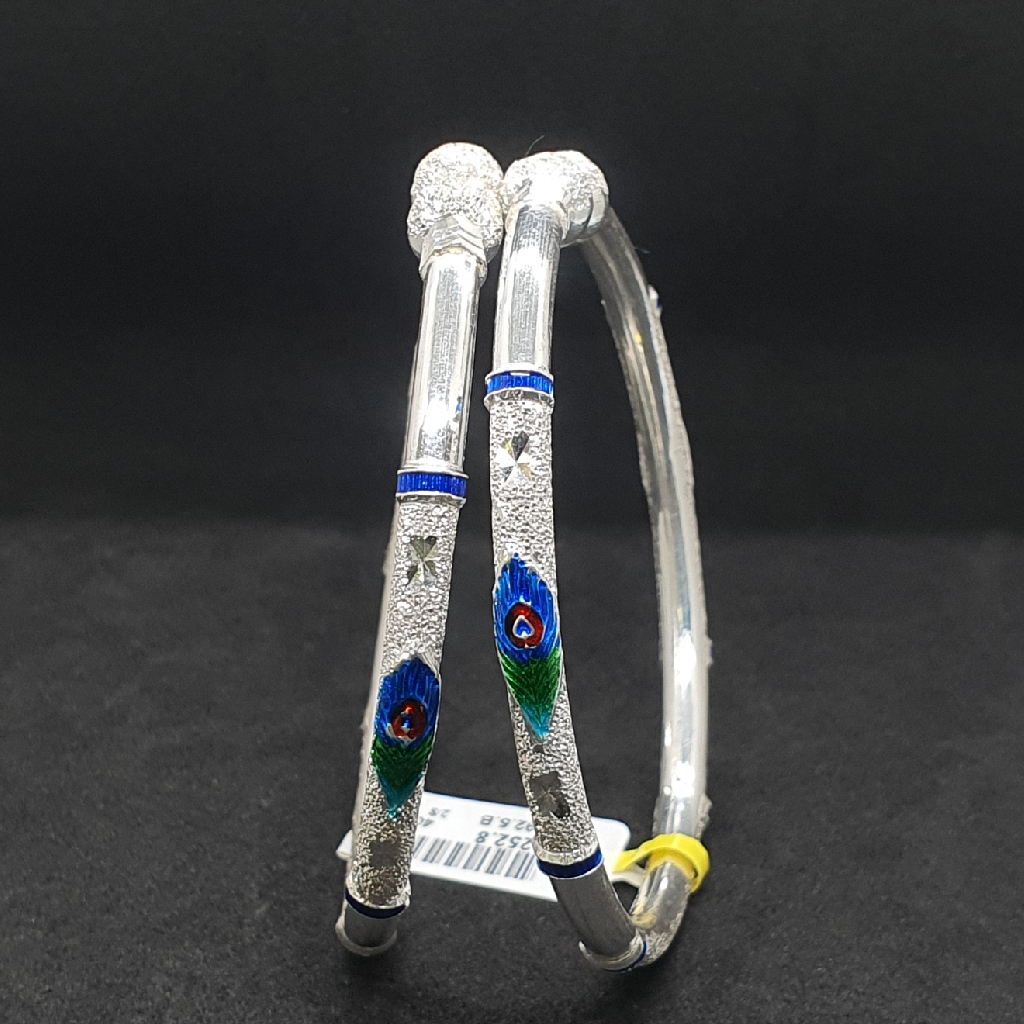 Silver 92.5 Peacock Design Kadli - Image 2