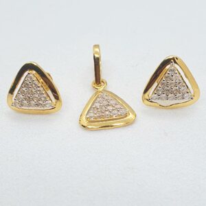 Gold 18.k Diamond Fancy Pendal Set