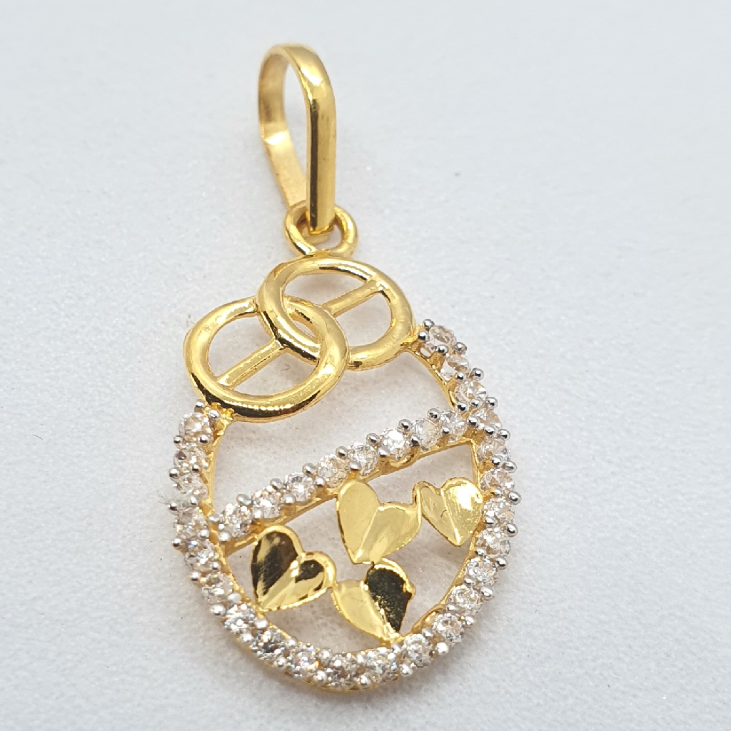 Gold 18.k Diamond Heart Shape Pendant Set - Image 3