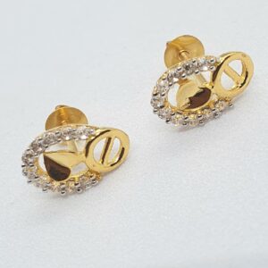 Gold 18.k Diamond Heart Shape Pendant Set