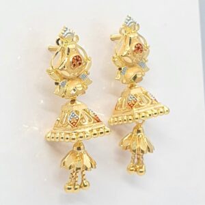 Gold 91.6 Fancy Kalkati Jumar Earrings