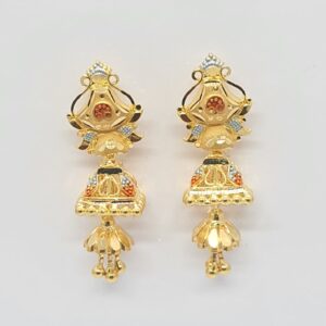 Gold 91.6 Fancy Kalkati Jumar Earrings
