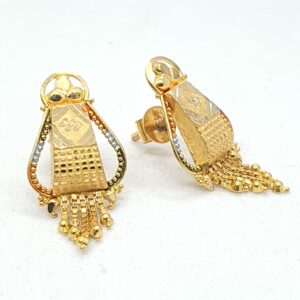 Gold 22.k Simple Design Ladies Earrings