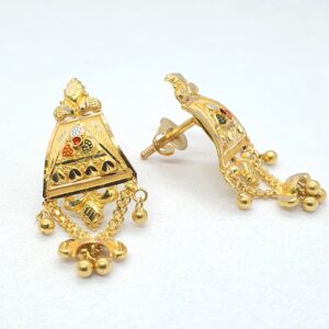 Gold 22.k Fancy Kalkati Design Earrings