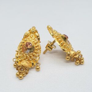 Gold 91.6 Kalkati Design Ladies Fancy Earrings