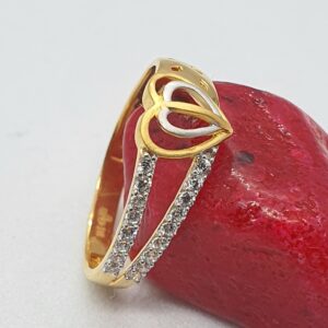 Gold 22.k Heart Shape Ladies Ring