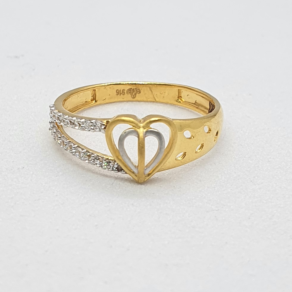 Gold 22.k Heart Shape Ladies Ring