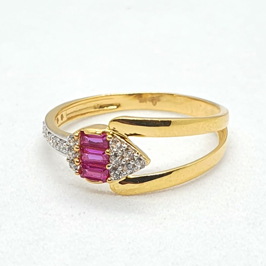Gold 91.6 Diamond Ladies Ring - Image 2