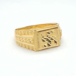 Gold 91.6 Swastik design gents ring